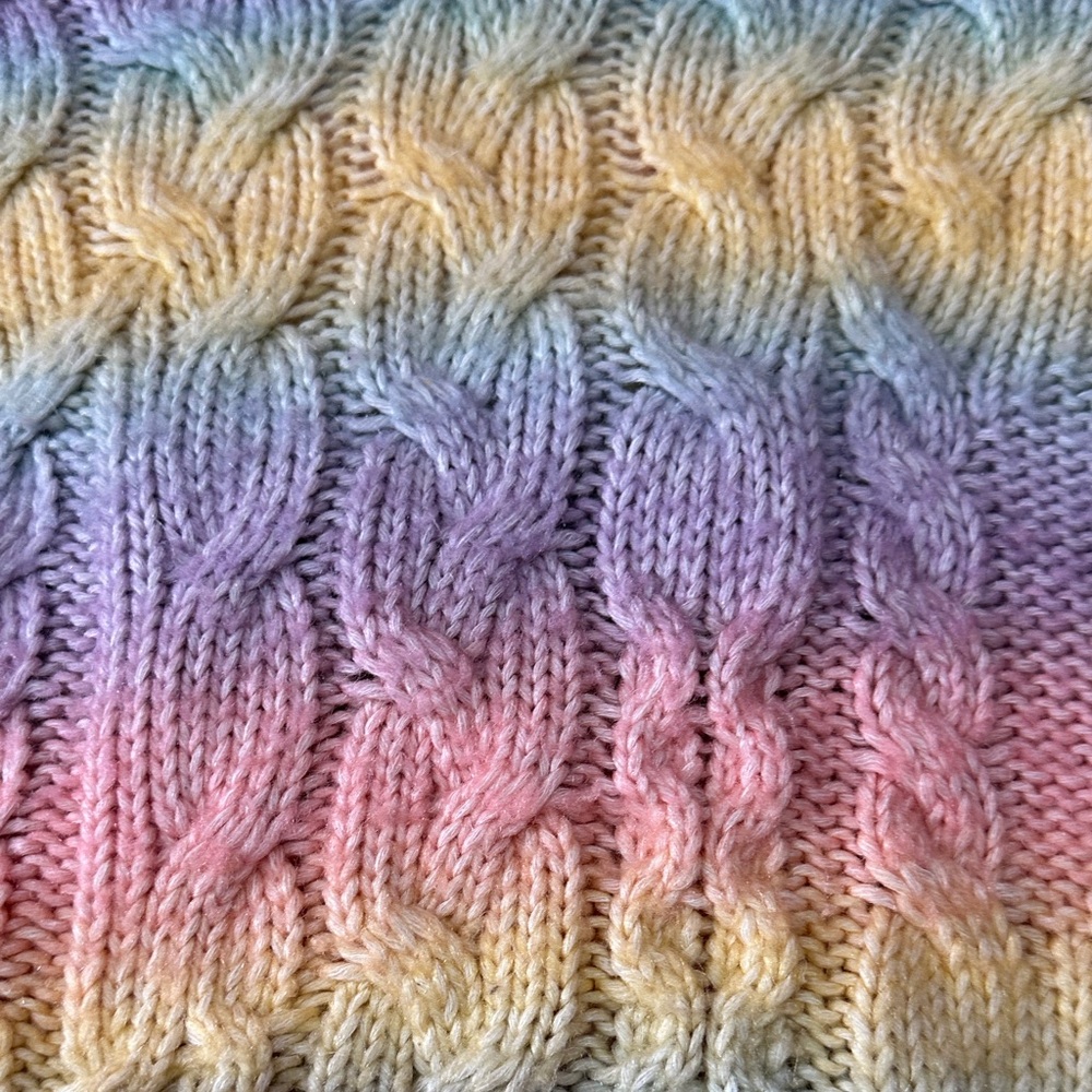 Girls Justice Colorful Cable Knit Sweater size 10 - Picture 4 of 5